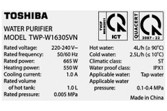 Máy lọc nước RO Toshiba TWP-W1630SVN 7 lõi