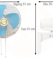 QUẠT TREO TƯỜNG Panasonic F-409U (màu xanh, vàng kim)