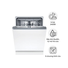 Máy rửa bát Bosch SMV6YCX02E serie 6, âm tủ