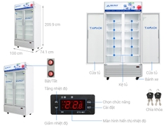 Tủ mát Hòa Phát Inverter 812 lít HSR D8812