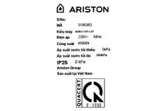 Máy nước nóng trực tiếp Ariston 4500W AURES TOP 4.5P