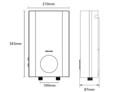 Máy nước nóng trực tiếp Vitowell Easy Deluxe D1 45-V không bơm