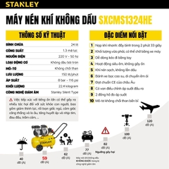 Máy nén khí không dầu 24L Stanley SXCMS1324HE