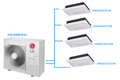 Combo Multi LG 1 Dàn Nóng 5 Hp + 4 Dàn Lạnh Âm Trần 1 Hướng Thổi 1.5Hp