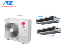 Multi LG Dàn Nóng 4 Hp + 2 Dàn lạnh âm trần nối ống gió 2Hp/2.5Hp