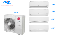 Combo Multi LG 1 Dàn Nóng 5.0Hp + 4 Dàn Lạnh Treo Tường 1.5 Hp