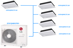 Combo Multi LG Inverter 5.0 HP Z5UQ48GFD1 / AMNQ09GTUA0 + AMNQ09GTUA0  + AMNQ09GTUA0  + AMNQ09GTUA0 + AMNQ09GTUA0