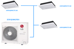 Combo Multi LG Inverter 3.0 HP Z3UQ30GFD1 / AMNQ09GTUA0 + AMNQ09GTUA0 + AMNQ09GTUA0