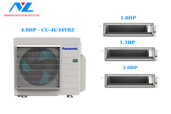 Combo Multi Panasonic Inverter 1 Dàn Nóng 4 Hp + 3 Dàn Lạnh Nối Ống Gió 1 Hp-1.5 Hp-2 Hp
