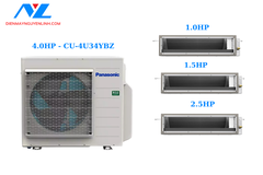 Combo Multi Panasonic Inverter 1 Dàn Nóng 4 Hp + 3 Dàn Lạnh Nối Ống Gió 1 Hp-1.5 Hp-2.5 Hp