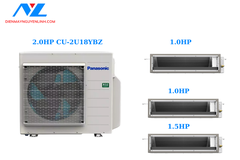 Multi Panasonic Inverter 1 Dàn Nóng 2 Hp + 2 Dàn Lạnh Nối Gió