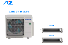 Multi Panasonic Inverter 1 Dàn Nóng 2 Hp + 2 Dàn Lạnh Nối Gió 1 Hp