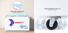 Tủ đông Sanaky Inverter VH-2599W4KD cánh kính cường lực màu xanh ngọc