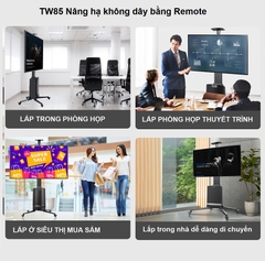 Khung treo tivi di động Remote NB TW85 (55"-85") Trắng - Đen
