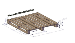 Pallet gỗ nâng 4 chiều, kích thước 1150x1150x125 mm