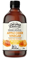 Giấm táo mật ong hữu cơ Barnes Naturals (có giấm cái) Organic Apple Cider Vinegar (with mother) & Honey