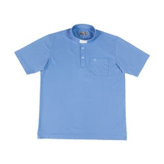 Áo Thun Cổ Côn Linh Mục Ngắn Tay Xanh Dương Cao Cấp