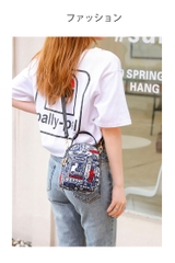 Túi đeo hoạ tiết Nhật xinh xắn vải bố in hình