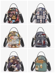 Túi đeo hoạ tiết Nhật xinh xắn vải bố in hình