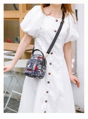 Túi đeo hoạ tiết Nhật xinh xắn vải bố in hình