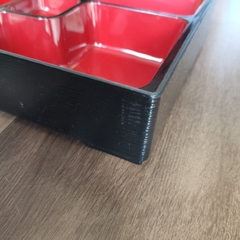 Bento nhà hàng Nhật nắp vân gỗ 5 ngăn 27x21