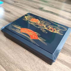 Bento nhà hàng Nhật nắp hoa văn 5 ngăn 27x21