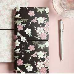 Sổ họa tiết hoa bìa đen