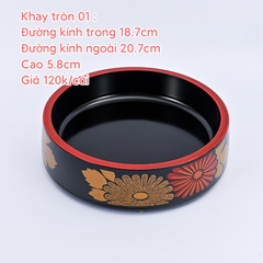 Khay tròn nhựa phong cách Nhật 20.7cm
