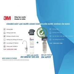 Combo Máy Lọc Nước Uống 3M BREW 120-MS + Vòi 3M + Lọc Thô 3M AP11T