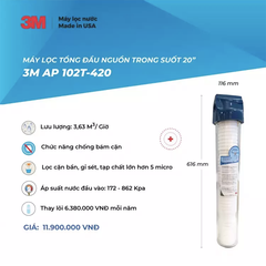 Máy Lọc Nước Tổng Đầu Nguồn 20" 3M AP102T-420