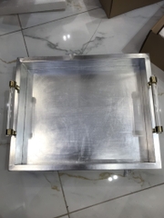 TRAY Khay chữ nhật trung dán lá bạc 32x38x10cm 6857