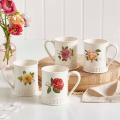 PM Botanic Roses Cốc cao hoa hồng thưởng thức cà phê buổi sáng, trà chiều thư giãn 340ml sản xuất tại Vương quốc Anh BR48773M
