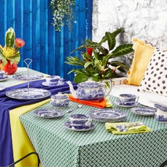 PM Blue Italian Set 4 Teapot Napkin Ring chất liệu sứ cao cấp mang màu xanh cổ điển được thiết kế tại Vương quốc Anh BLI9172-XD