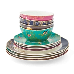 PM Sara Chelsea Collection Bộ Bát 12 món mạ vàng 22ct thương hiệu Portmerion Anh Quốc  SMC79243-XD