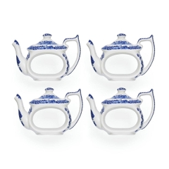 PM Blue Italian Set 4 Teapot Napkin Ring chất liệu sứ cao cấp mang màu xanh cổ điển được thiết kế tại Vương quốc Anh BLI9172-XD