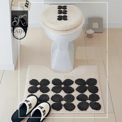 Black & White Bộ thảm toilet Xuất Nhật 1722