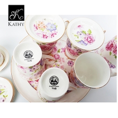 CERAFLORAL ENGLISH FLOWER Bộ cốc trà cao 8 món khay sứ 1988B