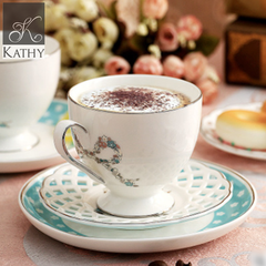 BOW Chén trà 1 người nơ hoa xanh 5004A