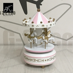 MUSIC BOX Hộp gỗ xoay trắng 2174C