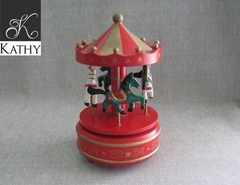 MUSIC BOX Hộp gỗ xoay đỏ 2174R