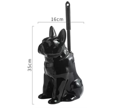 PUPPY Bộ bàn chải nhà vệ sinh có tay cầm hình chú chó màu đen 5717D