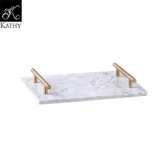 MARBLE Khay đá trắng tay cầm 5199T