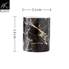 MARBLE Ống cắm vân đá đen 5350