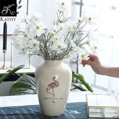 FLAMINGO Lọ hoa trắng hạc vàng 5362