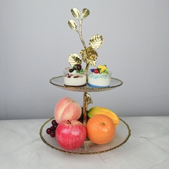 GOLD ROSE Đĩa 2 tầng kích thước 21x27cm 5716