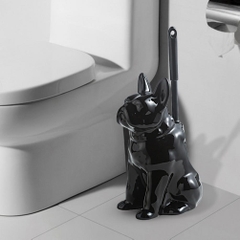 PUPPY Bộ bàn chải nhà vệ sinh có tay cầm hình chú chó màu đen 5717D