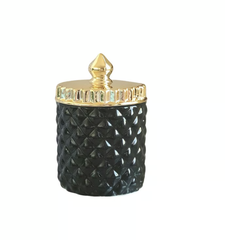 LINDY Hũ đưng màu đen nắp vàng 6853