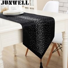 TWINKLE Table runner màu đen 32x240cm 7244D