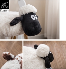 SHEEP Ghế trang trí hình chú cừu trắng chân cao 6070