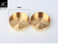 GOLDEN TRAY Khay kim loại màu vàng đồng 14cm 6076